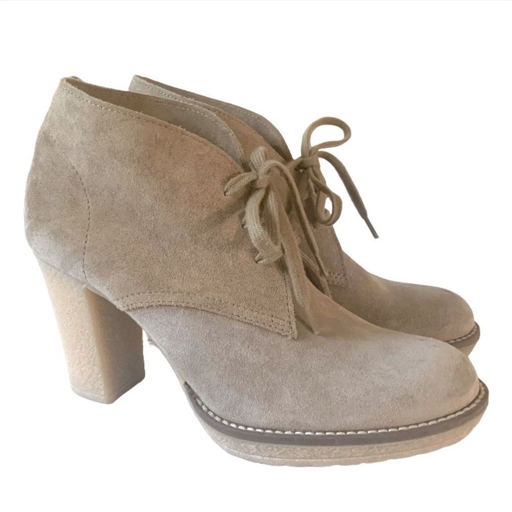 J Crew Macalister Lace Up Leather Suede Booties